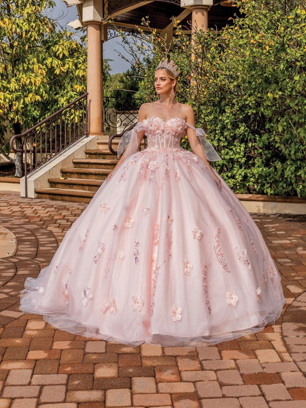 Blush quinceañera gown